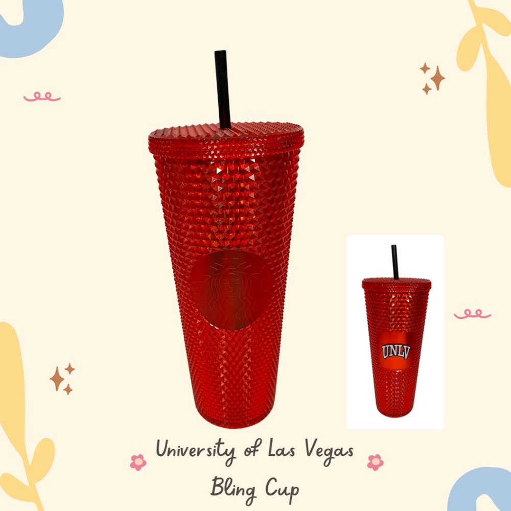 STARBUCKS University of Las Vegas UNLV Red Bling Cold Cup Tumbler Venti 24oz